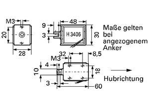 Kuhnke Linear solenoid, H 3446-F-24VDC, 100 % duty cycle