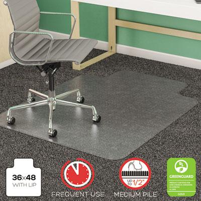 deflecto CM14113 SuperMat Frequent Use Chair Mat for Medium Pile Carpeting