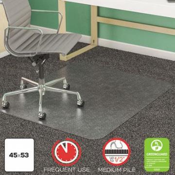deflecto CM14243 SuperMat Frequent Use Chair Mat for Medium Pile Carpeting