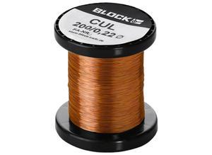 BLOCK Enamel insulated copper wire, Enamel insulated copper, 50 g, CUL 50/0,08