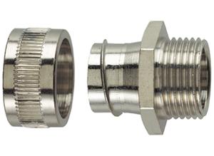 HellermannTyton Metal corrugated conduit, 40 mm, Straight, Nickel-plated brass