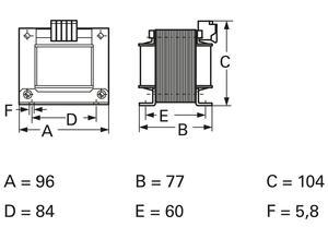 Engel Series transformer, 250 V·A, 115 V, 125 V