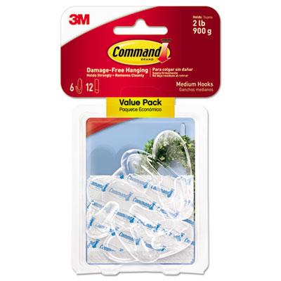 3M Command 17091CLR6ES Clear Hooks and Strips