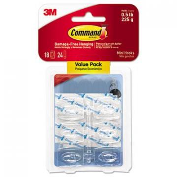 3M Command 17006CLR18ES Clear Hooks and Strips