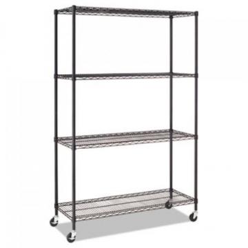 Alera SW604818BL Commercial Medium-Duty Wire Shelving Kit with Casters