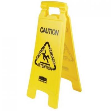 Rubbermaid 611200YWCT Multi-Lingual Caution Floor Sign