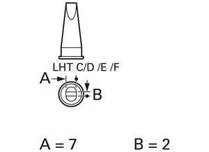 Weller Soldering tip, Chisel shaped, 6.7 x 1.8 mm, 1.8 mm