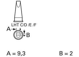 Weller Soldering tip, Chisel shaped, 9.3 x 1.8 mm, 1.8 mm