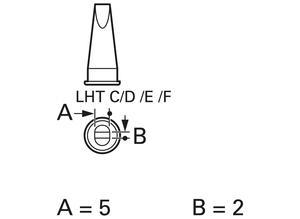 Weller Soldering tip, Chisel shaped, 4.7 x 1.8 mm, 1.8 mm