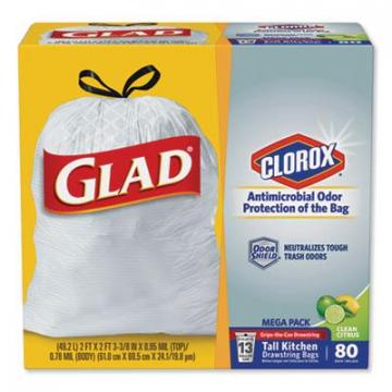 Clorox Glad 78900 OdorShield Tall Kitchen Drawstring Bags