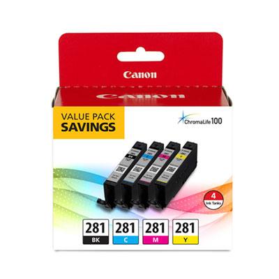 Canon CLI-281 Black; Cyan; Magenta; Yellow Ink Cartridge