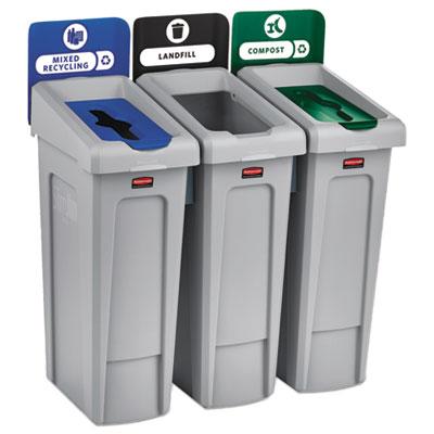 Rubbermaid 2007918 Commercial Slim Jim Recycling Station Kit