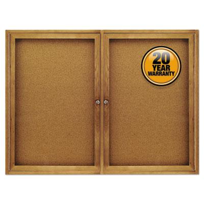 Quartet 364 Enclosed Indoor Cork Bulletin Board with Hinged Doors