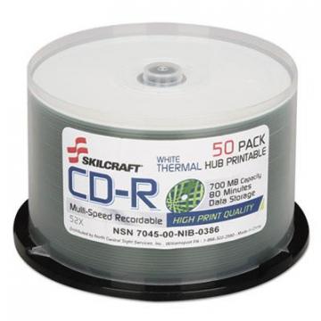 AbilityOne 7045016269521, CD-R Recordable Disc, 700M/80 min, 52x, Spindle