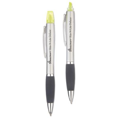 AbilityOne 7520016205405, Rite-N-Lite Deluxe, Pen/Yellow Highlighter, 2/Pack