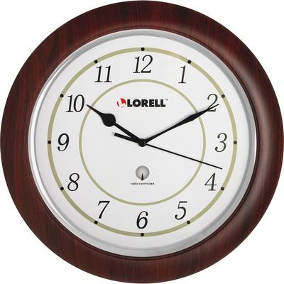Lorell 60986 13-1/4" Round Wood Wall Clock