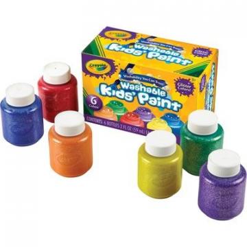 Crayola 6-color Glitter Washable Kids Paint (542400)