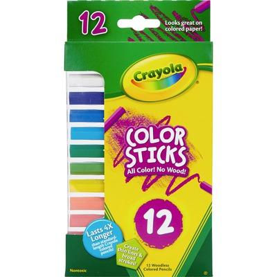 Crayola 682312 12 Color Sticks Woodless Colored Pencils