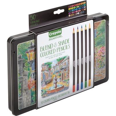Crayola 682005 50 Count Signature Blend & Shade Colored Pencils In Decorative Tin
