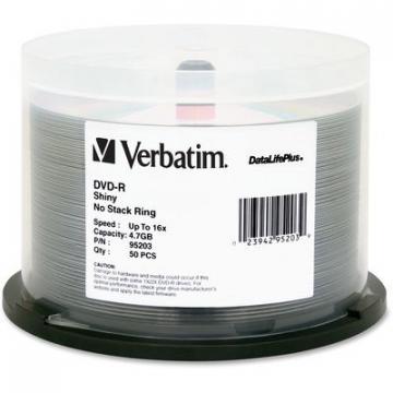 Verbatim 95203 DataPlus Shiny Silver DVD-R Spindle