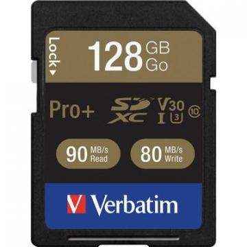 Verbatim 49198 128GB Pro Plus 600X SDXC Memory Card UHS-I V30 U3 Class 10