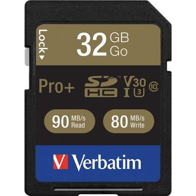 Verbatim 49196 32GB Pro Plus 600X SDHC Memory Card UHS-I V30 U3 Class 10