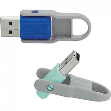 Verbatim 70061 32GB Store 'n' Flip USB Flash Drive - 2pk - Blue Mint