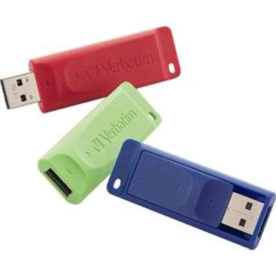 Verbatim 3-pack 32GB Store N Go USB Flash Drive Red Blue Green