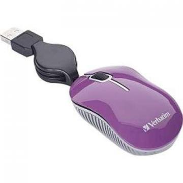 Verbatim Go Mini Travel Commuter Series USB 2.0 Optical Mouse Purple