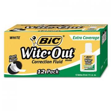 BIC WOFEC12WE Wite-Out Brand Extra Coverage Correction Fluid