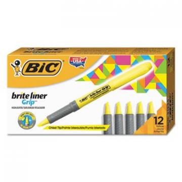 BIC GBL11YW Brite Liner Grip Pocket Highlighter