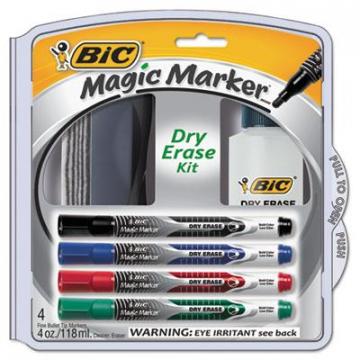 BIC DEPKITP61 Magic Marker Brand Low Odor AND Bold Writing Dry Erase Marker Kit