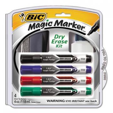 BIC DETKITP61 Magic Marker Brand Low Odor AND Bold Writing Dry Erase Marker Kit