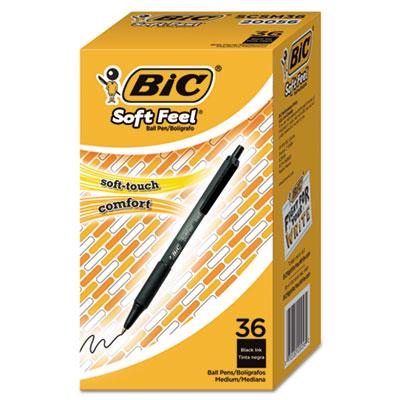 BIC SCSM361BK Soft Feel Retractable Ballpoint Pen