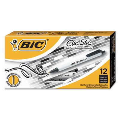 BIC CSM11BK Clic Stic Retractable Ballpoint Pen