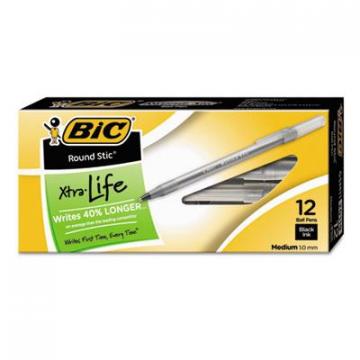BIC GSM11BK Round Stic Xtra Precision & Xtra Life Ballpoint Pens