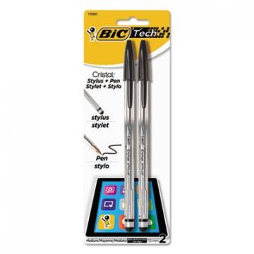 BIC MSSP21BK Cristal 2-in-1 Stylus Ballpoint Pen