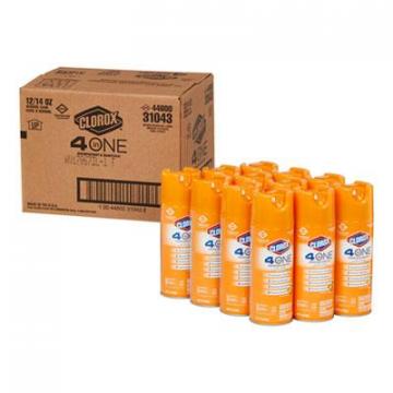 Clorox 4-in-One Disinfectant & Sanitizer, Citrus, 14oz Aerosol, 12/Carton (31043CT)