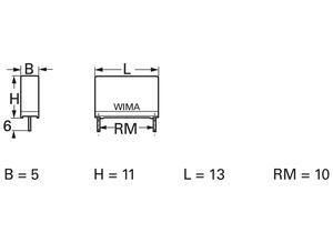 Wima MKP 4 film capacitor 0.015 µF 1000 VDC 5x11x13
