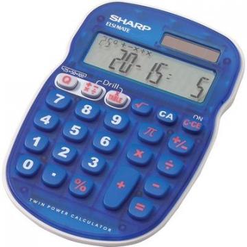 Sharp ELS25BBL EL-S25B-BL 10-Digit Handheld Math Quiz Calculator
