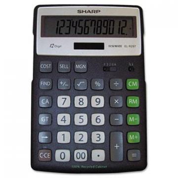 Sharp ELR297BBK EL-R297BBK Recycled Series Semi-Desk Display Calculator with Kickstand