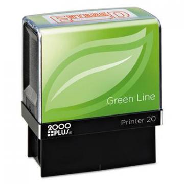 2000 PLUS Green Line Message Stamp, Entered, 1 1/2 x 9/16, Red (098368)