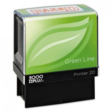 2000 PLUS Green Line Message Stamp, Faxed, 1 1/2 x 9/16, Red (098369)