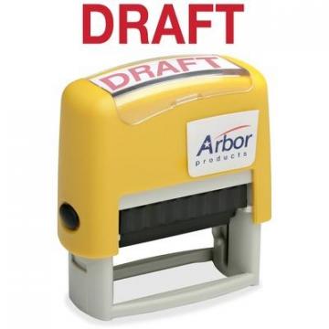 AbilityOne 2074116 Pre-inked Red Draft Message Stamp