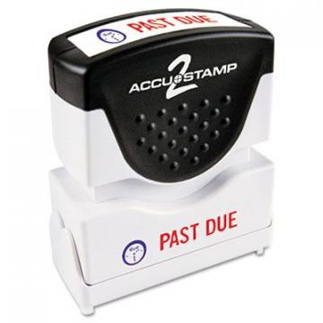 Accustamp Pre-Inked Shutter Stamp, Red/Blue, PAST DUE, 1 5/8 x 1/2 (035543)