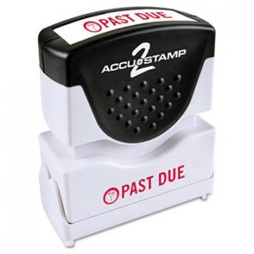 Accustamp Pre-Inked Shutter Stamp, Red, PAST DUE, 1 5/8 x 1/2 (035571)