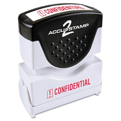 Accustamp Pre-Inked Shutter Stamp, Red, CONFIDENTIAL, 1 5/8 x 1/2 (035574)