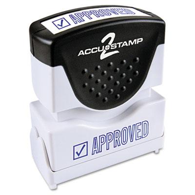 Accustamp Pre-Inked Shutter Stamp, Blue, APPROVED, 1 5/8 x 1/2 (035575)