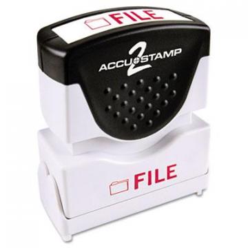 Accustamp Pre-Inked Shutter Stamp, Red, FILE, 5/8 x 1/2 (035576)