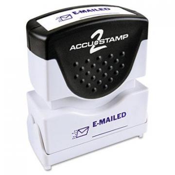 Accustamp Pre-Inked Shutter Stamp, Blue, EMAILED, 1 5/8 x 1/2 (035577)